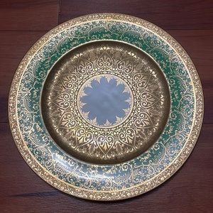 Heinrich & Co Selb Bavaria Gold Tone Green Plate